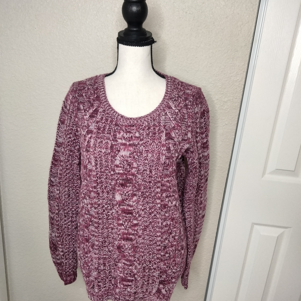 GAP Red Crew Neck Cable Knit Sweater